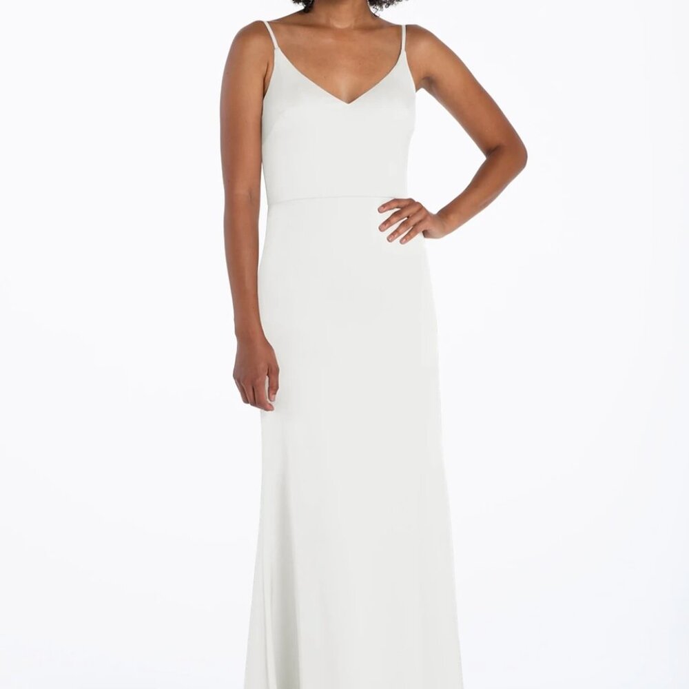 Grey Size 10 Hayley Paige Floor Length Gown - Good Condition